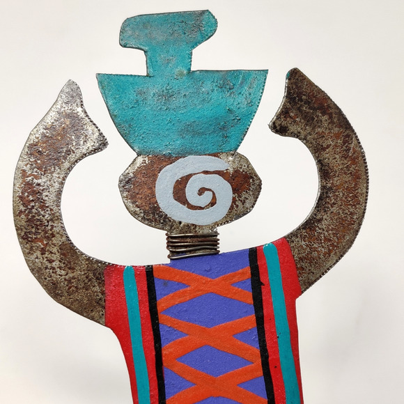 Bill Marcia Finks Signed Metal Brooch Pin Eclectic Tribal Statement Wearable Art - Picture 10 of 15